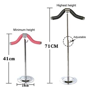 Cabilock 2PCS Stainless Steel T Shirt Display Clothes Display Stand Flexible Shoulder Stand Girl Dress Clothes Stand Metal Clothes Hanger Rack