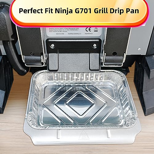 TOHONFOO 20 Pack Drip Pan Liners for Ninja OG701 Woodfire Outdoor Grill & Smoker - Compatible with Weber Genesis - Spirit - Q Series - Disposable Aluminum Foil Grease Tray Liners