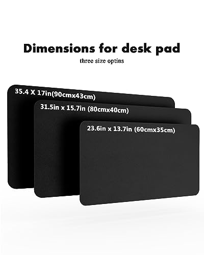 YSAGi Double-Sided Desk Pad, Leather Desk Mat, Eco Cork Desk Pad Protector, Large Mouse Pad for Desk, Waterproof Desk Blotter Pad, Desk Writing Pad for Office Work/Home(23.6"x13.7",Black+Cork)