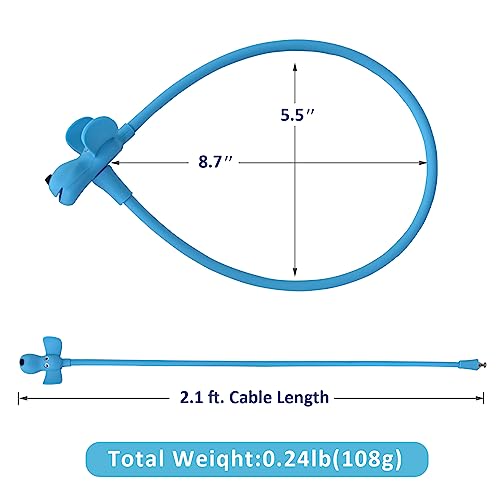 WOOQOTT Bike Cable Lock,Cable Lock with Keys,Silicone Covered Bike Lock Kids Cable Lock Cartoon Lock,2 Feet Lock for Bike,Door,Skateboard,Helmet and More (Blue, Large)