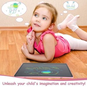 Writing Tablet for Kids 16 Inch LCD Kids Drawing Tablet Large Screen Erasable Drawing Colorful Doodle Board Learning Educational Toy Gift for 3 4 5 6 7 Year Old Girls Boys (Blue)