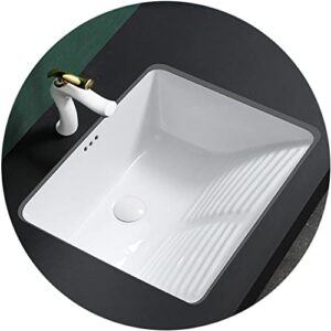 yuegoo ceramic bathroom laundry sink under counter bowl laundry tub with faucet rectangle home/white/50 * 46.5 * 17cm