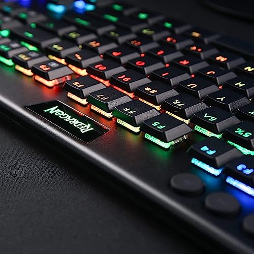 Redragon K619 Horus RGB Mechanical Keyboard, Ultra-Thin Designed Wired Gaming Keyboard w/Low Profile Keycaps, Dedicated Media Control & Tactile Brown Switches, Pro Software Supported