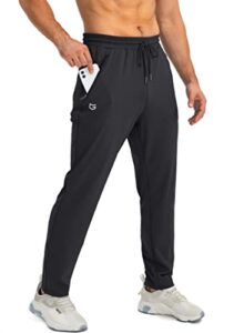 g gradual men's sweatpants with zipper pockets tapered joggers for men athletic pants for workout, jogging, running (black, 3x-large)