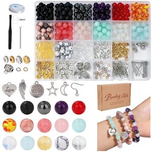 raicegs 470 pcs 8mm crystal beads for jewelry making natural stone beads for bracelets kits for adults diy gemstone for bracelet jewelry making