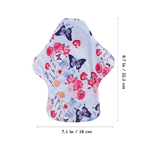 Healifty 7Pcs Reusable Menstrual Pads, Washable Bamboo Charcoal Cloth Pads with Wet Bag, Reusable Panty Liners, Reusable SanitaryPads for Women