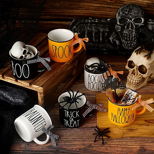 6 Pcs Halloween Mini Coffee Mugs Boo Pumpkin Trick or Treat Mini Coffee Cups for Tiered Tray Decor Halloween Coffee Bar Decor for Home Kitchen Table Decor Centerpieces Housewarming Gift