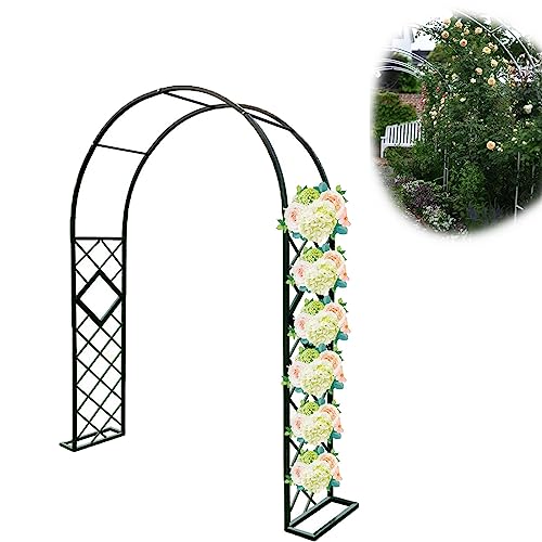 Metal Garden Arch,Garden Arbor,Rose Arches,Rose Arch Trellis,Rose Arbor Climbing Plants for Support,Rose Frame for Various Climbing Plant140*230Cm (Color : Brown, Size : W180cmXH230cmXD40cm)