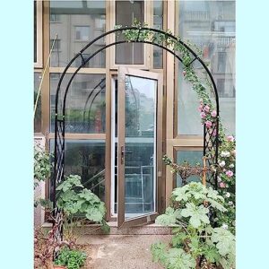 Metal Garden Arch,Garden Arbor,Rose Arches,Rose Arch Trellis,Rose Arbor Climbing Plants for Support,Rose Frame for Various Climbing Plant140*230Cm (Color : Brown, Size : W180cmXH230cmXD40cm)