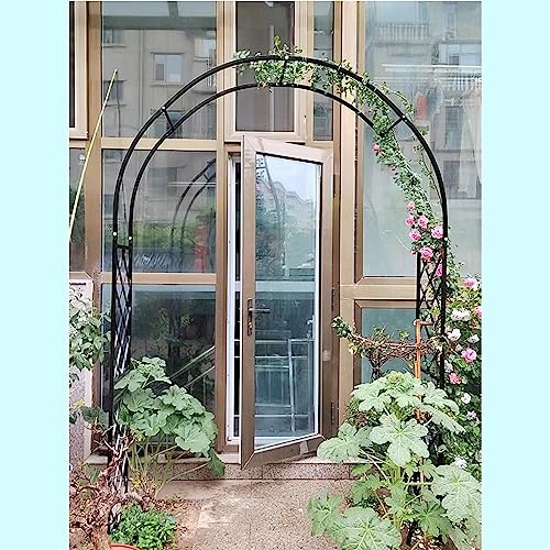 Metal Garden Arch,Garden Arbor,Rose Arches,Rose Arch Trellis,Rose Arbor Climbing Plants for Support,Rose Frame for Various Climbing Plant140*230Cm (Color : Brown, Size : W180cmXH230cmXD40cm)