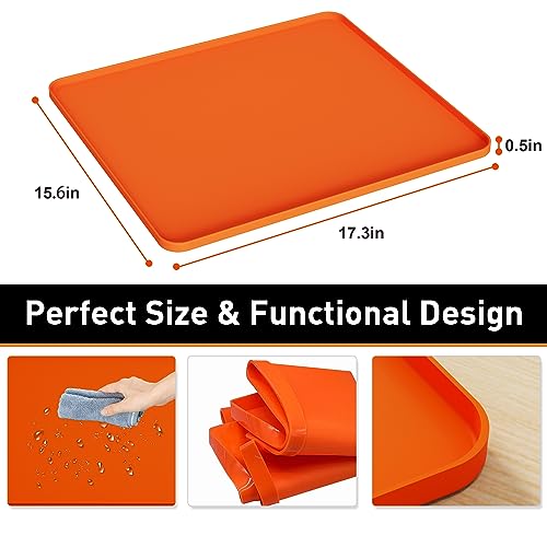 Merapi 17" Griddle Mat Silicone for Blackstone, Food-Grade Silicone Griddle Cover Mat, Griddle Accessories for Blackstone, All Season Protective Cover for Blackstone Grill Outdoor Indoor (Orange)