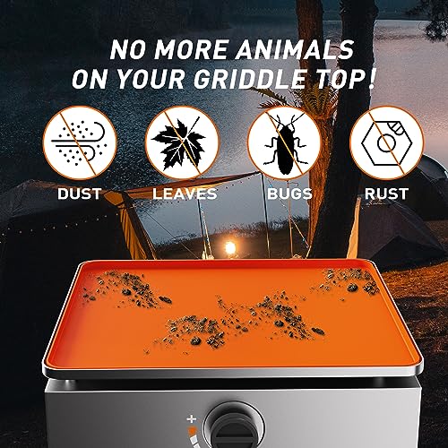 Merapi 17" Griddle Mat Silicone for Blackstone, Food-Grade Silicone Griddle Cover Mat, Griddle Accessories for Blackstone, All Season Protective Cover for Blackstone Grill Outdoor Indoor (Orange)