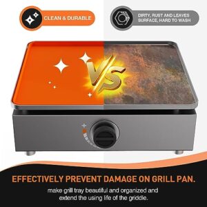 Merapi 17" Griddle Mat Silicone for Blackstone, Food-Grade Silicone Griddle Cover Mat, Griddle Accessories for Blackstone, All Season Protective Cover for Blackstone Grill Outdoor Indoor (Orange)