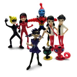 Cartoon-Inspired Ladybug and Cat Noir (Set of 8 pcs), Action Figures, Toys