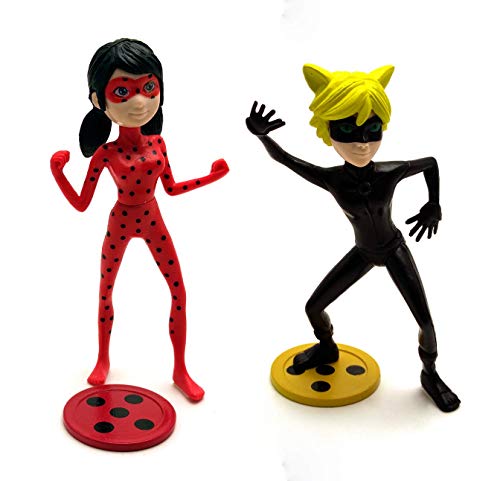 Cartoon-Inspired Ladybug and Cat Noir (Set of 8 pcs), Action Figures, Toys