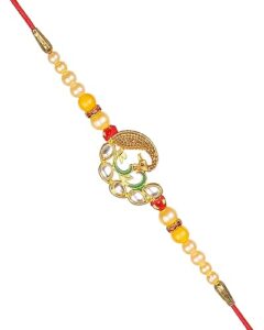 cherkraft rakhi for brother thread for men/boy raksha bandhan peacock design rakhi with pearls (design 6)