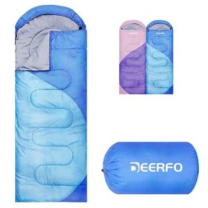 sleeping bags for adults kids - backpacking camping sleeping bag for girls boys - cold weather warm sleeping bag with compression bags for all season - compact camping gear