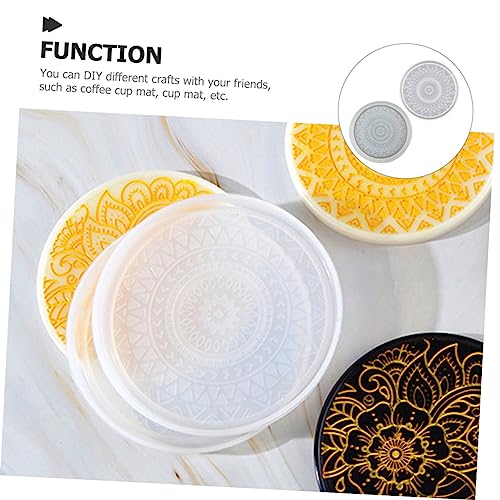 TEHAUX 2pcs House Decorations for Home Tool Tray Silicone Molds Silica Gel Silicone Coaster Mould Coaster Mold Silicone Tray Mold Base Diffuser Stone Epoxy Mold Round Tea Coaster