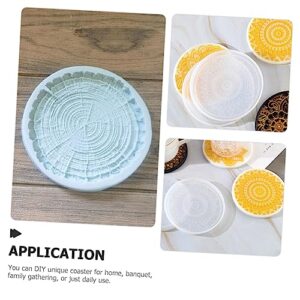 TEHAUX 2pcs House Decorations for Home Tool Tray Silicone Molds Silica Gel Silicone Coaster Mould Coaster Mold Silicone Tray Mold Base Diffuser Stone Epoxy Mold Round Tea Coaster