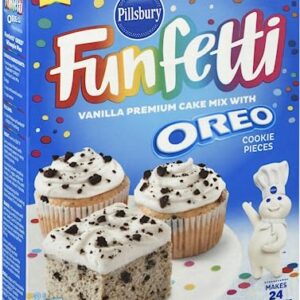 Funfetti Bundle, Includes 1 of each: Oreo Vanilla Cake Mix and Vanilla Frosting with By The Cup Spatula Knife