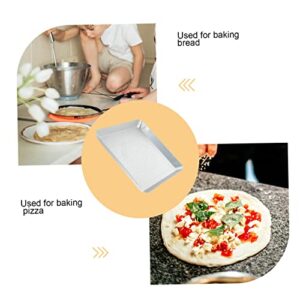 SHOWERORO 1pc Pizza Pan Bread Oven Mini Oven Aluminum Cake Pans Pizza Bakeware Non Pizza Pan Pizza Baking Screen Aluminum Alloy Silver Hollow Pizza Pan Square Pizza Plate Cake Baking Pan