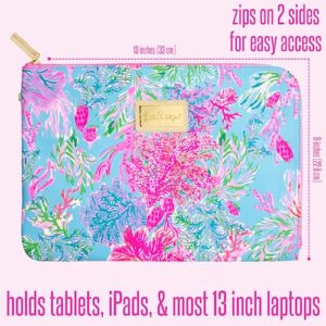 Lilly Pulitzer Padded Tech Sleeve with Small Zip Pouch for Accessories, Cute Laptop Case for Women, Tablet Bag or 13 Inch Laptop Sleeve (Cay to My Heart)