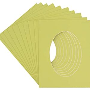 20x30 Mat Bevel Cut for 18x26 Photos - Precut Pistachio Green Oval Shaped Photo Mat Board Opening - Acid Free Matte to Protect Your Pictures - Bevel Cut for Family Photos, Pack of 25 Matboards Show