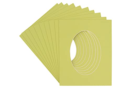 20x30 Mat Bevel Cut for 18x26 Photos - Precut Pistachio Green Oval Shaped Photo Mat Board Opening - Acid Free Matte to Protect Your Pictures - Bevel Cut for Family Photos, Pack of 25 Matboards Show