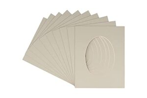 20x30 mat bevel cut for 18x27 photos - precut taupe beige oval shaped photo mat board opening - acid free matte to protect your pictures - bevel cut for family photos, pack of 25 matboards show kits