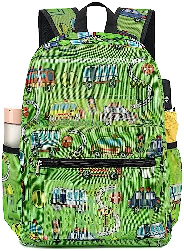 CAMTOP Mesh Backpack Kids Boys Girls Bookbag See Through Preschool Backpacks Casual Daypack for School Beach Travel Swim(Age 3-8 Years)