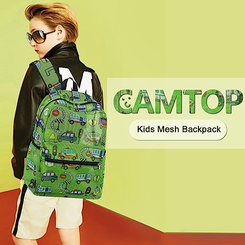 CAMTOP Mesh Backpack Kids Boys Girls Bookbag See Through Preschool Backpacks Casual Daypack for School Beach Travel Swim(Age 3-8 Years)