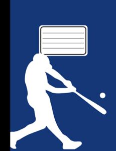 composition notebook wide ruled baseball batter in blue aesthetic design for kids and boys. cute sports book for party favors, school writing journals ... 110 pages (55 sheets) 9-3/4 x 7-1/2 inches