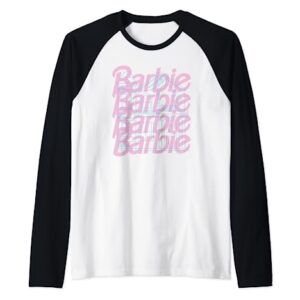 Barbie - Barbie Logo House Stacked Raglan Baseball Tee