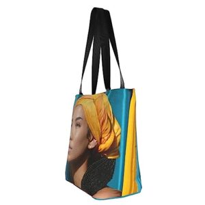 ZimiZu Singer Jhenes A-ikos Reusable Grocery Shopping Bags, Tote Bag Storage Casual Handbag For Shopping Beach Travel Work