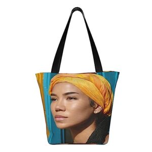 ZimiZu Singer Jhenes A-ikos Reusable Grocery Shopping Bags, Tote Bag Storage Casual Handbag For Shopping Beach Travel Work