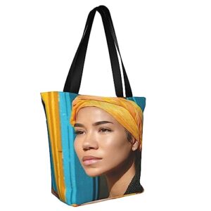 ZimiZu Singer Jhenes A-ikos Reusable Grocery Shopping Bags, Tote Bag Storage Casual Handbag For Shopping Beach Travel Work