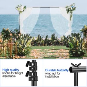 EMART 6.5x10ft Adjustable Photo Backdrop Pipe and Drape Stand Kit with 2 Pack 3.2 ft x 9.8 ft Gold Tinsel Backdrop for Wedding Birthday Christmas Party