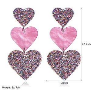 Pink Heart Earrings Heart Earrings For Women