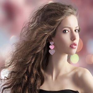 Pink Heart Earrings Heart Earrings For Women