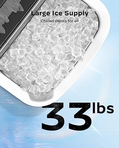 Nugget Countertop Ice Maker, Silonn Chewable Pellet Ice Machine with Self-Cleaning Function, 33lbs/24H, Portable Ice Makers for Home, Kitchen, Office, Black