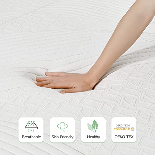 Novilla King Size Mattress, 12 Inch Gel Memory Foam Mattress King, Mattress in a Box for Back Pain Relief, Medium Firm Mattress with Edge Support & Motion Isolation, Ataraxia