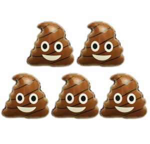 gallasy 5pcs big poop balloon, foil helium poo balloon for halloween, birthday, retirement party, 19x22 inch