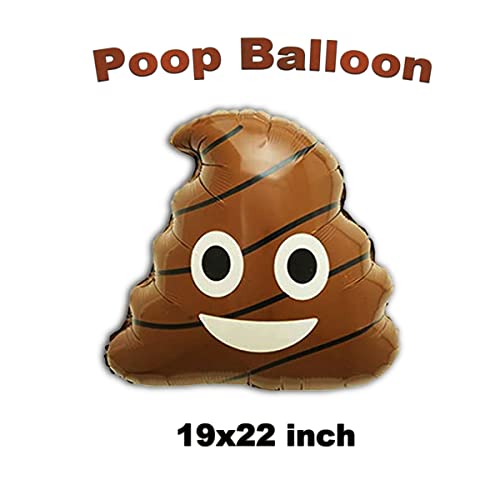 Gallasy 5pcs Big Poop Balloon, Foil Helium Poo Balloon for Halloween, Birthday, Retirement Party, 19x22 inch
