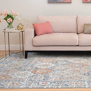 FairOnly 5x7 Area Rug Bohemian Floral Medallion Rugs for Living Room Bedroom Rugs Persian Boho Area Rug, Non-Slip Non-Shedding Rugs Vintage Rugs,Bohemian Large Area Rug Floor Carpet Mat,5x7