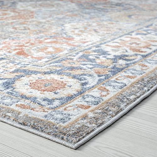 FairOnly 5x7 Area Rug Bohemian Floral Medallion Rugs for Living Room Bedroom Rugs Persian Boho Area Rug, Non-Slip Non-Shedding Rugs Vintage Rugs,Bohemian Large Area Rug Floor Carpet Mat,5x7