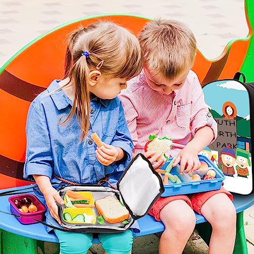 Lesome 3-Piece School Backpack,South North Park Backpack Boys Girls School Bag Back to School Supplies with Lunch Box and Pencil Case