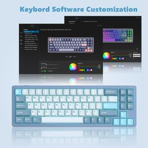 Womier S-K71 75% Gaming Keyboard, Aluminum Alloy Shell Wireless Mechanical Keyboard Bluetooth/2.4G/Wired Hot Swappable Pre-lubed Switches, Gasket Mounted RGB Keyboard, PBT Keycaps for Mac/Win, Blue