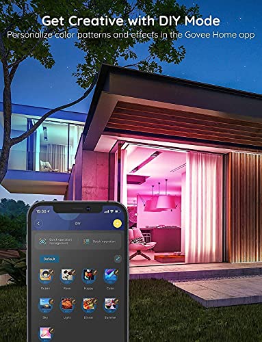 Govee 130ft LED Strip Lights, Bluetooth RGB LED Lights with App Control, 64 Scenes and Music Sync LED Lights Strip for Bedroom, Living Room, Party, ETL Listed Adapter (2 Rolls of 65ft)