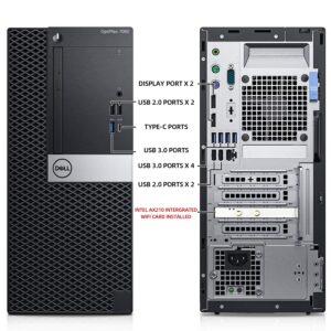 Dell OptiPlex 7060 Tower Computers Desktop Computer Windows 11,i7-8700 3.2GHz,32GB DDR4 Ram 512GB SSD M.2 NVMe SSD,Intel AX210 Built WiFi 6e Bluetooth 5.3, Refurbished Desktop,HDMI,DVD-RW (Renewed)