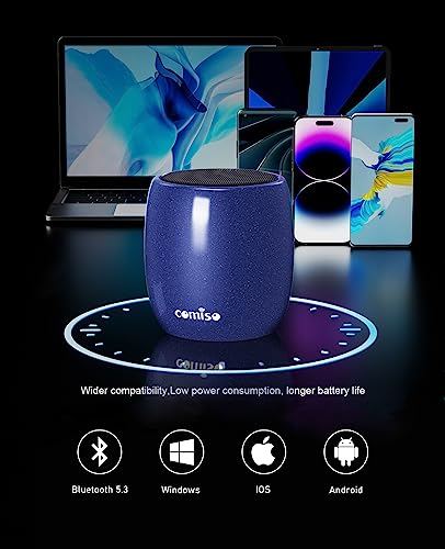 Small Speaker, Bluetooth Speaker with 360°HD Stereo Sound and Robust Bass, Mini Speaker with Built-in Mic, Hands-Free Call, Portable Speaker for Hiking, Biking, Car, or Trip, Ideal Gift for Men, Women